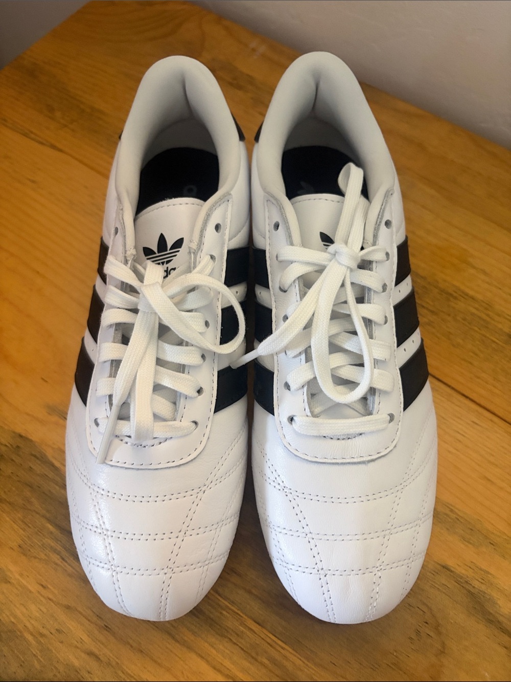 adidas White Sneakers with Black Three-Stripes